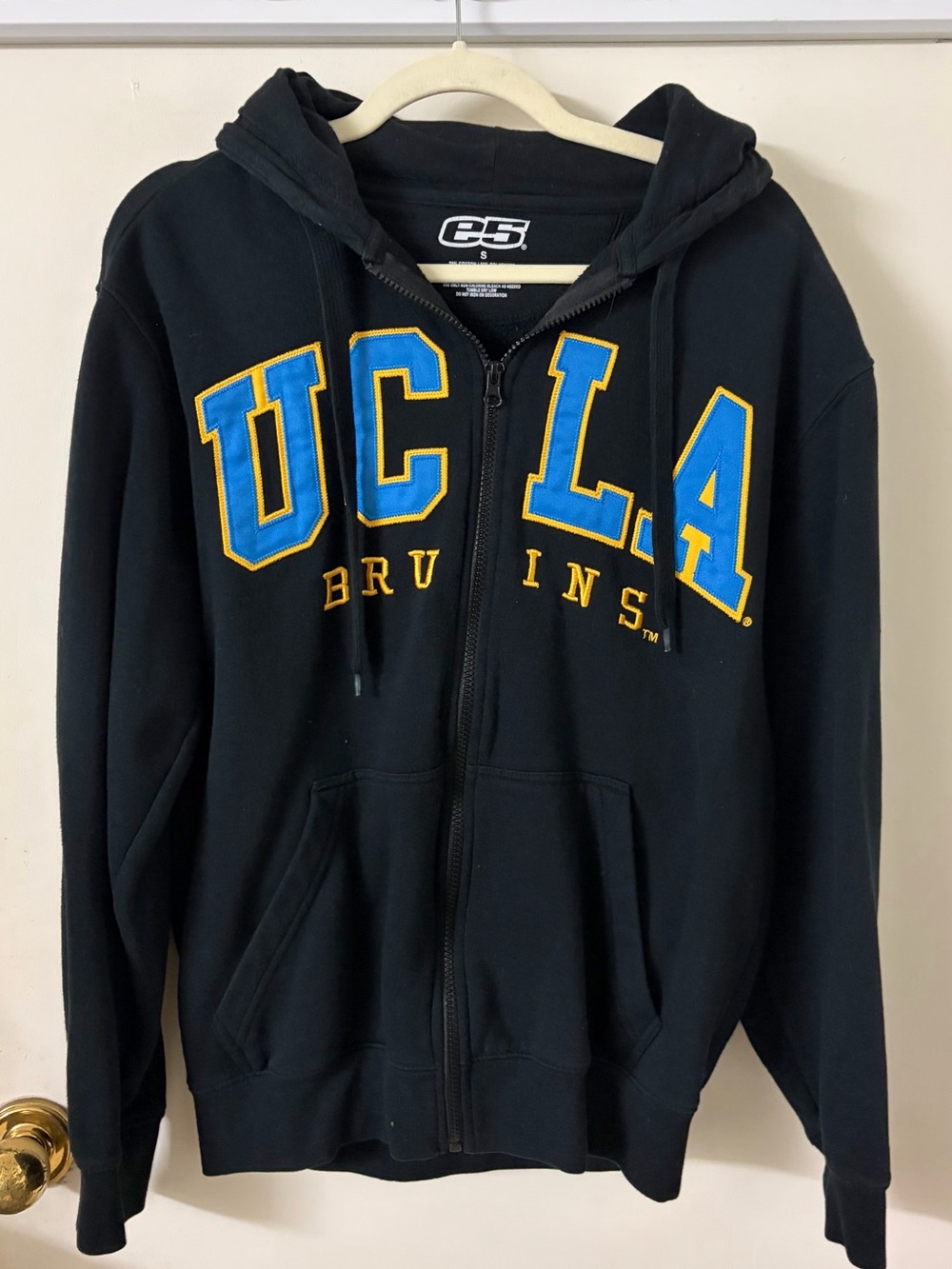 UCLA Black Zip Hoodie with Blue & Gold Lettering